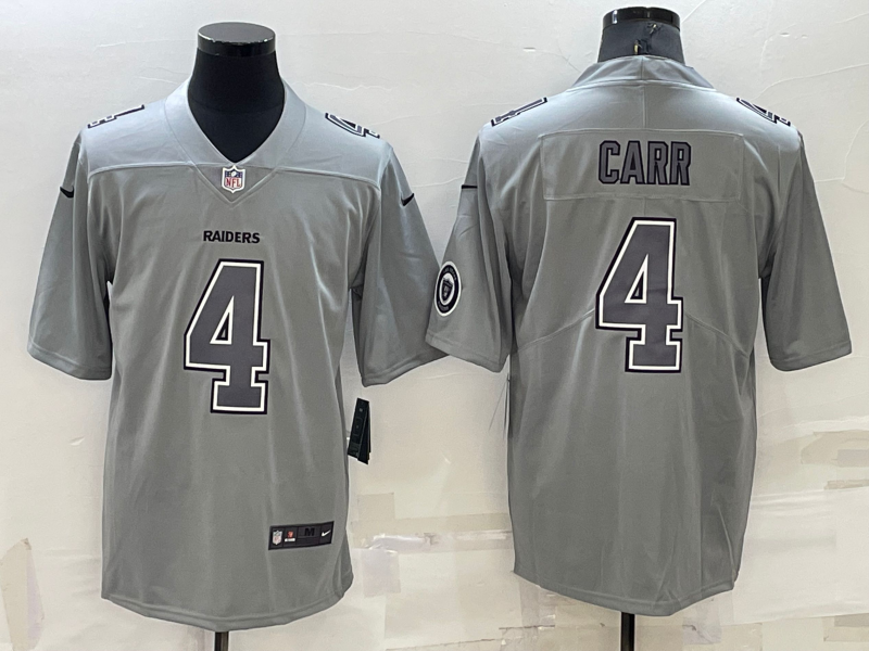 Men's Las Vegas Raiders ACTIVE PLAYER Custom Grey Atmosphere Fashion Stitched Jersey